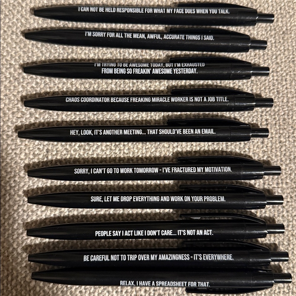 Snarky 10 Piece Funny Pen Set